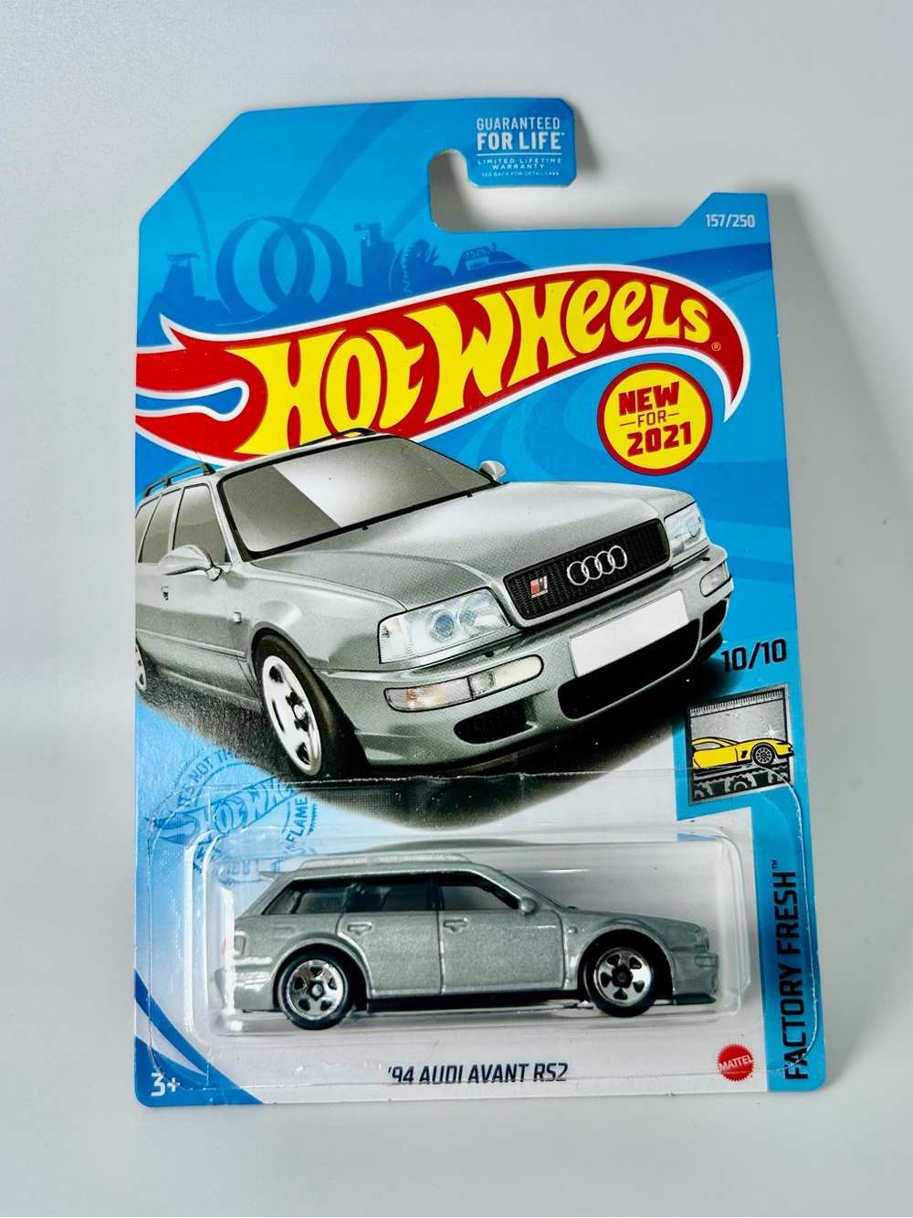 Hot Wheels Factory Fresh ‘94 Audi Avant RS2 10/10 Silver NEW For 2021 157/250